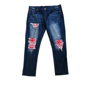 NEW- TMMMT Distressed Washed Straight Fit Slim Jeans- Men's 42